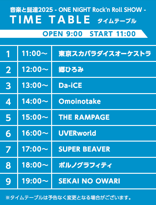 タイムテーブル
